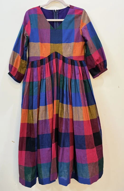 ANB26-Madrasi checks handloom frock