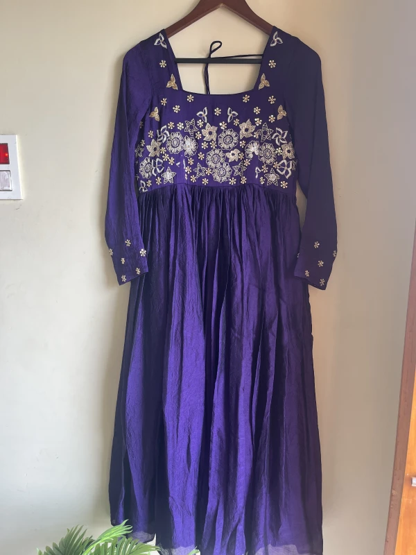 ANB11-Candy silk customized long frock