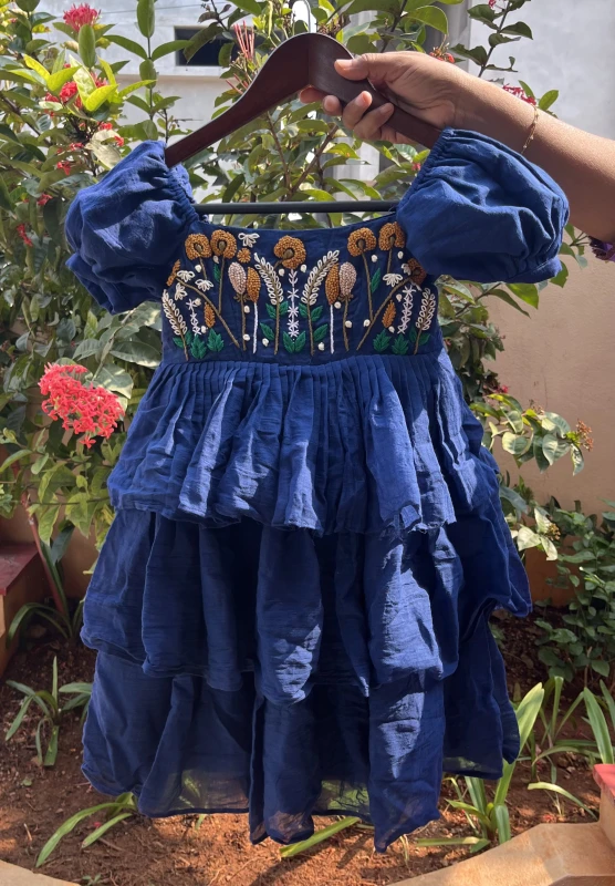 ANSF11-Mulcotton with hand embroidery Frock