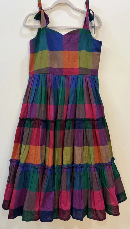 ANB24-Madrasi checks handloom frock