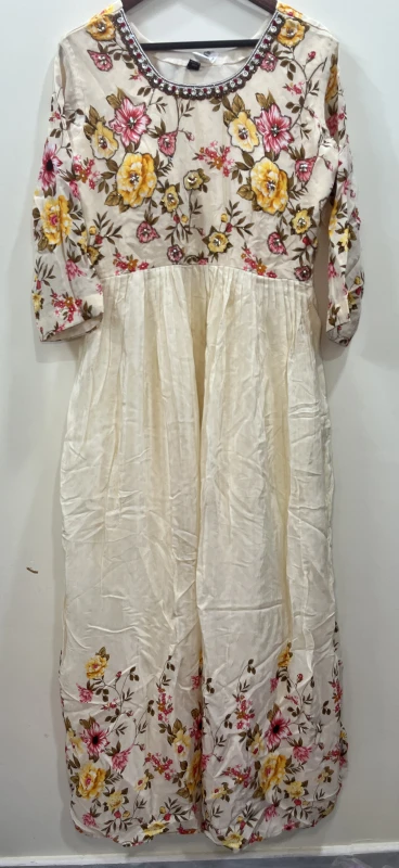 premium Natural crape long frock