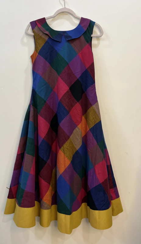 ANB25-Madrasi checks handloom frock