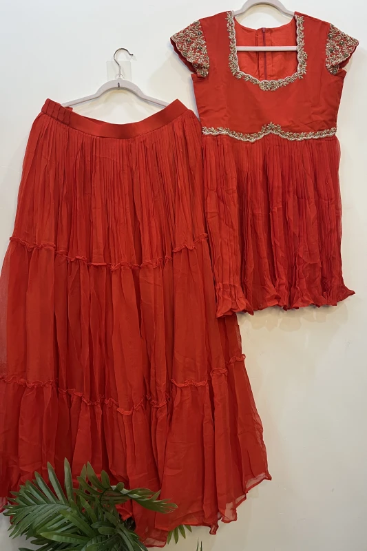 AN216-Sharara set with hand embriodery