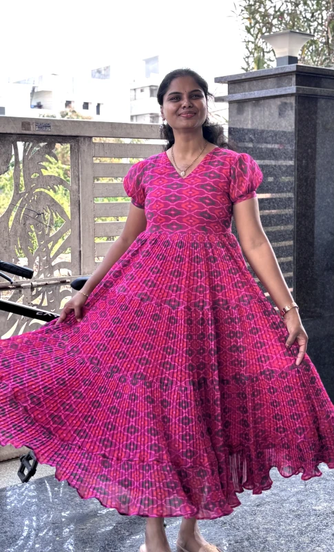 ANB1-Ruffel Gerogette Frock